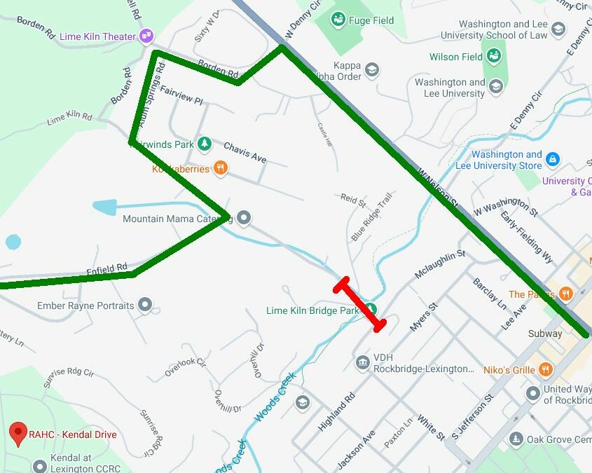 Lime Kiln Road Closure – Detour to RAHC – Kendal Drive